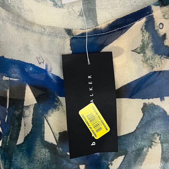 NWT Bryn Walker Blue, White, Cream Abstract Print Tunic Top Size XS - Picture 6 of 7